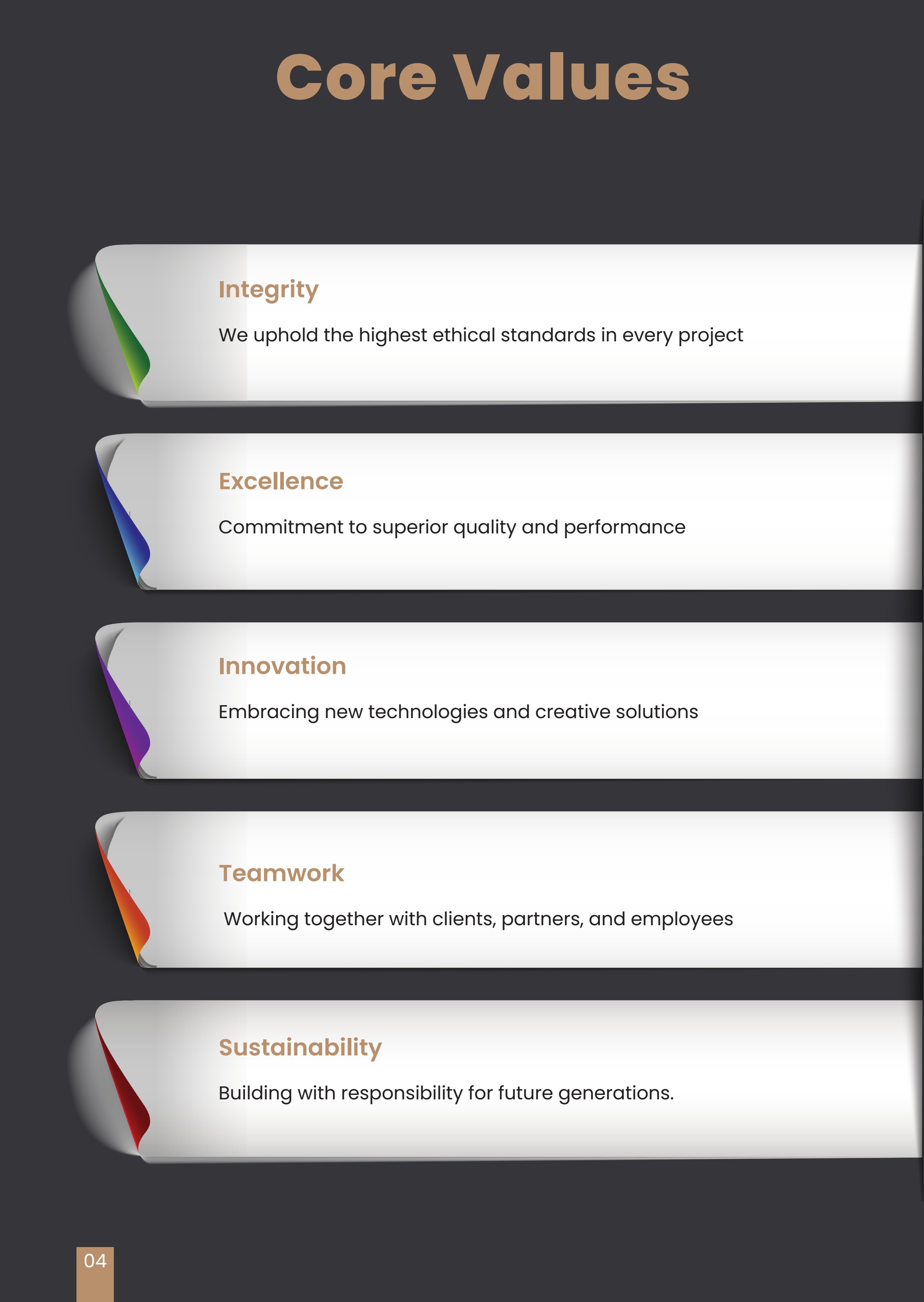 HetrA company profile — page 6: Core Values